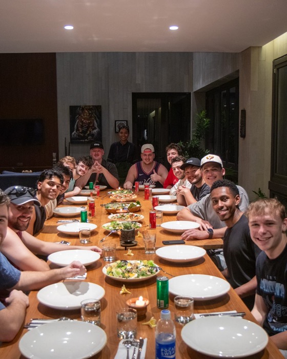 Evo teammates enjoying dinner together